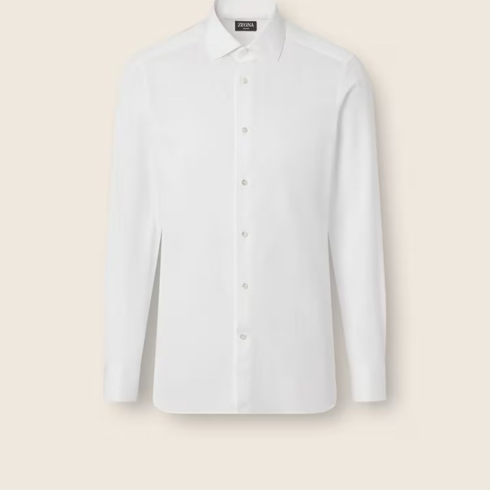 NWT - Made in Italy - Zegna Bianco Oasi structured micro-striped Trecapi cotton